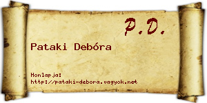 Pataki Debóra névjegykártya